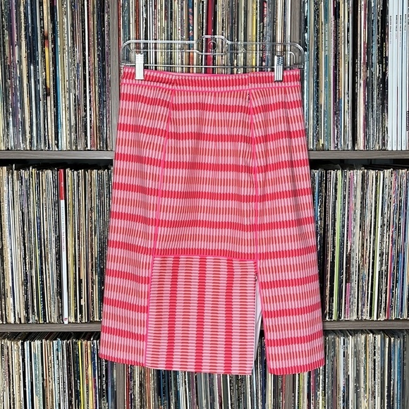 Per Se Pencil Sitges Skirt in Pink Geometric Stripe Print Size 2 - Picture 6 of 9